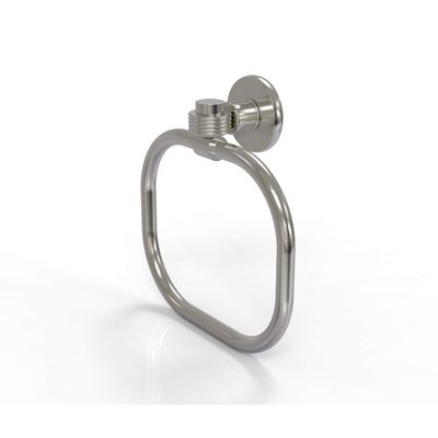 Allied Brass 2016G-SN Continental Collection Towel Ring with Groovy Accents, Satin Nickel