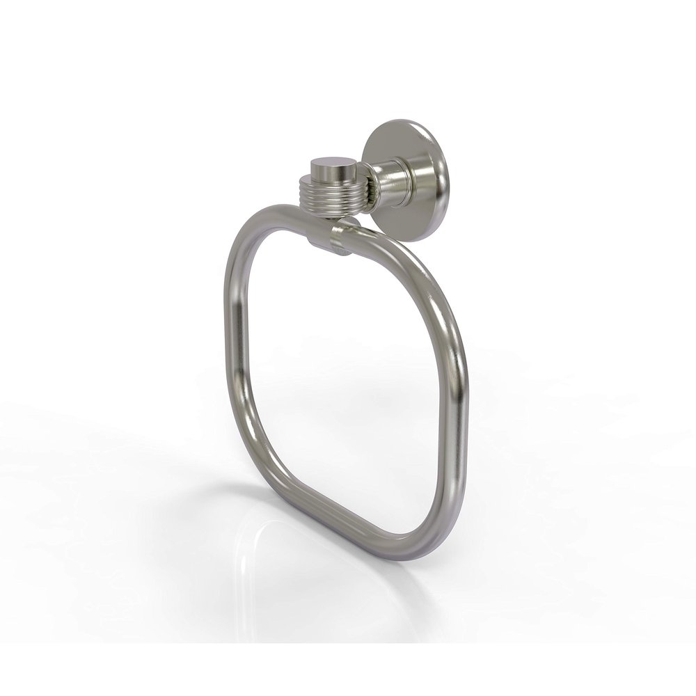 Allied Brass 2016G-SN Continental Collection Towel Ring with Groovy Accents, Satin Nickel