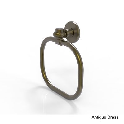 Allied Brass 2016T-ABR Continental Collection Towel Ring with Twist Accents, Antique Brass