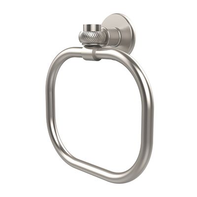 Allied Brass 2016T-SN Continental Collection Towel Ring with Twist Accents, Satin Nickel