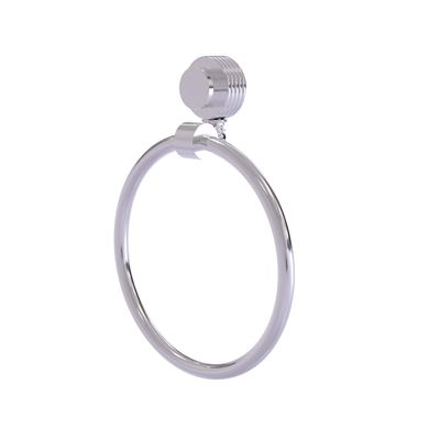 Allied Brass 416G-PC Venus Collection Towel Ring with Groovy Accent, Polished Chrome
