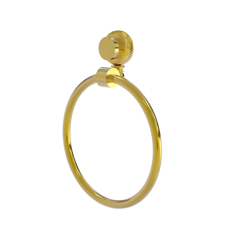 Allied Brass 416T-PB Venus Collection Towel Ring with Twist Accent, Polished Brass
