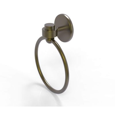 Allied Precision Industries Brass 7116G-ABR Satellite Orbit One Collection Groovy Accent Towel Ring, Antique Brass