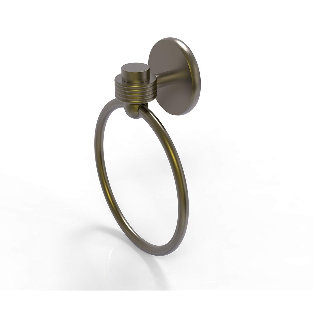 Allied Precision Industries Brass 7116G-ABR Satellite Orbit One Collection Groovy Accent Towel Ring, Antique Brass