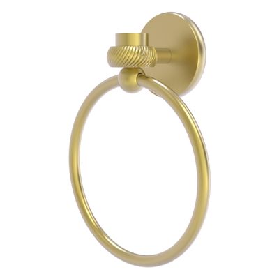 Allied Brass 7116T-SBR Satellite Orbit One Collection Towel Ring with Twist Accent, Satin Brass