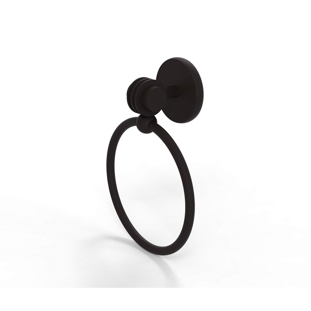 Allied Brass 7216D-ORB Satellite Orbit Two Collection Towel Ring with Dotted Accent, Oil Rubbed Bronze