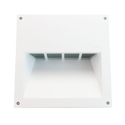 We-ef Lighting Recessed Wall Mount Luminair Light Fixture, CFL, Die-Cast, Path Lighting, Landscape Lighting, White Finish