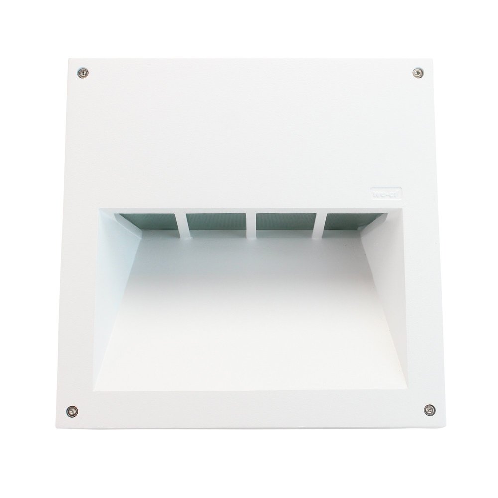 We-ef Lighting Recessed Wall Mount Luminair Light Fixture, CFL, Die-Cast, Path Lighting, Landscape Lighting, White Finish