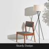 Brightech Jaxon LED Floor lamp, Modern Lamp for Living Rooms & Offices, Tall Lamp with Contemporary Drum Shade, Gold Tripod Standing Lamp for Bedroom Reading, Great Living Room Decor - Black view 3
