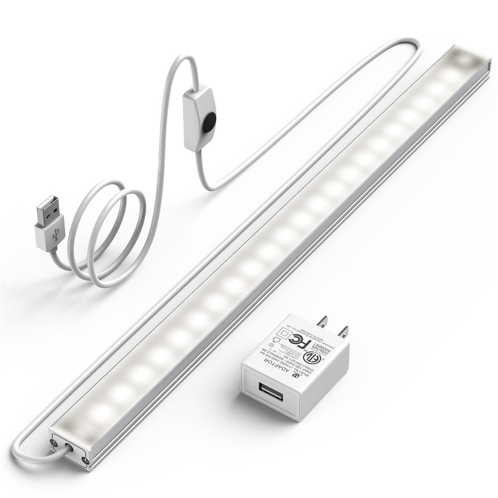 ASOKO 12 Inch Under Counter LED Lights Dimmable 5000K Plug in Light