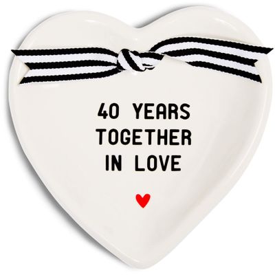 Pavilion Gift Company 63053 40th Anniversary Ceramic Keepsake Dish, 4-1/2"