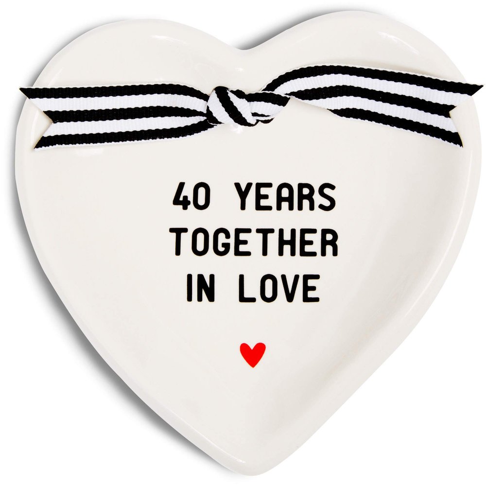 Pavilion Gift Company 63053 40th Anniversary Ceramic Keepsake Dish, 4-1/2"