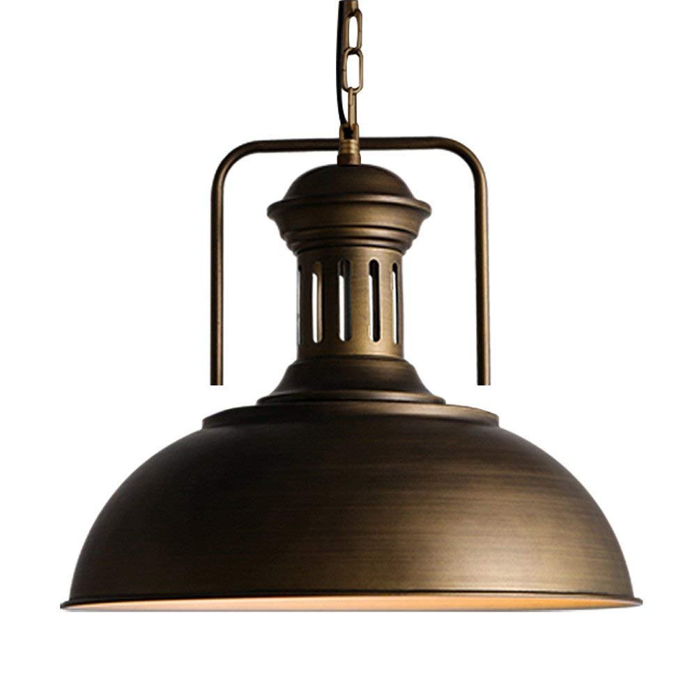 LAKIQ Industrial Barn Pendant Light Vintage Copper Dome Shape Hanging Ceiling Light Fixture for Kitchen Dinning Room
