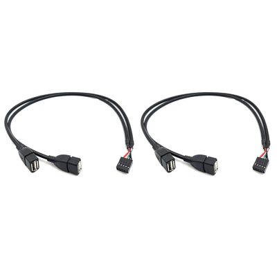 Duttek USB Header Splitter - 10 Pin Motherboard to Dual USB 2.0 Female Extender Cable (2AF/10 Pin 0.5M)