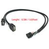 Duttek USB Header Splitter - 10 Pin Motherboard to Dual USB 2.0 Female Extender Cable (2AF/10 Pin 0.5M) view 2