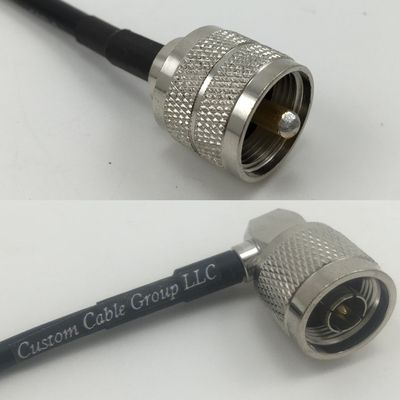 1 foot RG400 Low Loss PL259 UHF Male to N MALE ANGLE Pigtail Jumper RF coaxial cable 50ohm Quick USA Shipping