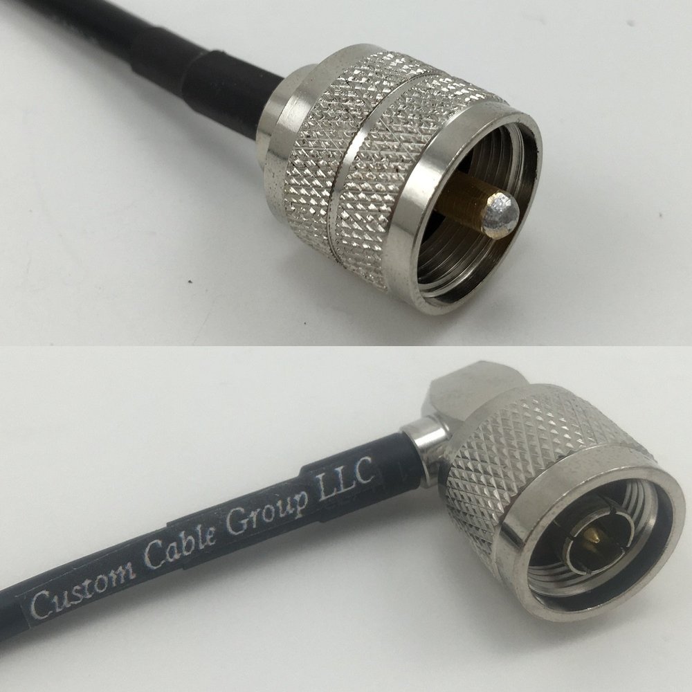 1 foot RG400 Low Loss PL259 UHF Male to N MALE ANGLE Pigtail Jumper RF coaxial cable 50ohm Quick USA Shipping