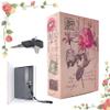EIOUMAX Pink Rose Book Safe Lock Box with 2 Keys, Metal Hidden Storage Secret Compartment for Cash and Jewelry, Diversion Fake Cover for Home, Travel, and Bookshelf Decor view 1