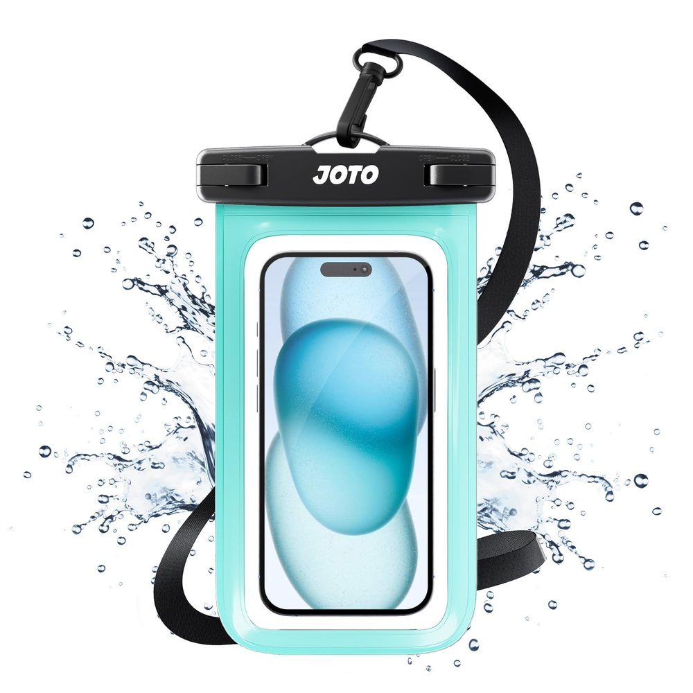 JOTO Up to 7" Universal Waterproof Phone Case for iPhone 17 Air 16 15 14 13 12 11 Plus Pro Max, IPX8 Cellphone Dry Bag XR X SE, Galaxy S23 S22 S21 S20+ S20 S10 Plus Note, Pixel -Green