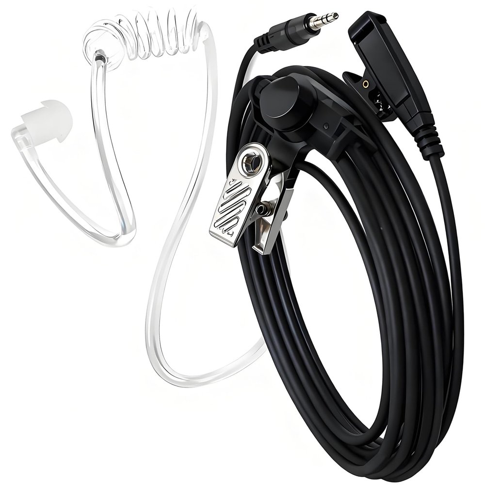 KENMAX Acoustic Tube Earpiece Headset with Built-in Line Mic PTT for Yaesu Vertex VX-6R VX-7E VX-127 VX-170, Air Covert Surveillance Walkie Talkie Two-Way Radio Headset for Standard HorizonRadios