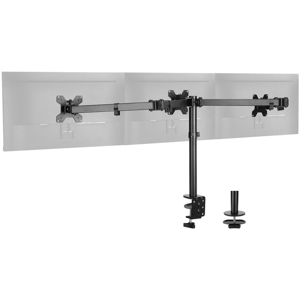 SIIG Articulating Triple Monitor Desk Mount Desk Mount, Black (CE-MT0R12-S3)
