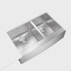 Zuhn Turin 33-Inch Farmhouse Kitchen Sink, Double Bowl 16 Gauge T304 Stainless Steel, Satin Finish, DualPro Sound Guard, 32.9 x 20.8 x 10 in view 2