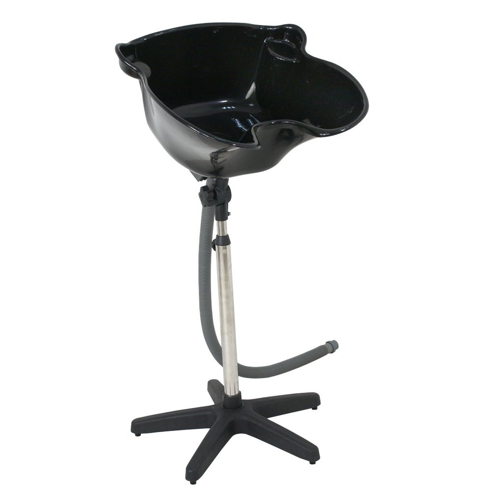 JungleA Salon Basin for washing hair drain portable deep bowl basin shampoo sink height adjustable black