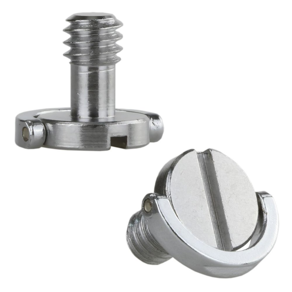 Haoge 1/4"-20 D-Ring Stainless Steel Mounting Fixing Screw for Camera Tripod Monopod Quick Release Plate (Pack of 2)