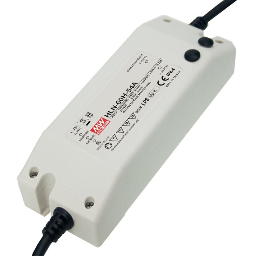 LED Driver 61.2W 36V 1.7A HLN-60H-36A Meanwell AC-DC SMPS HLN-60H Series MEAN WELL C.V+C.C Power Supply