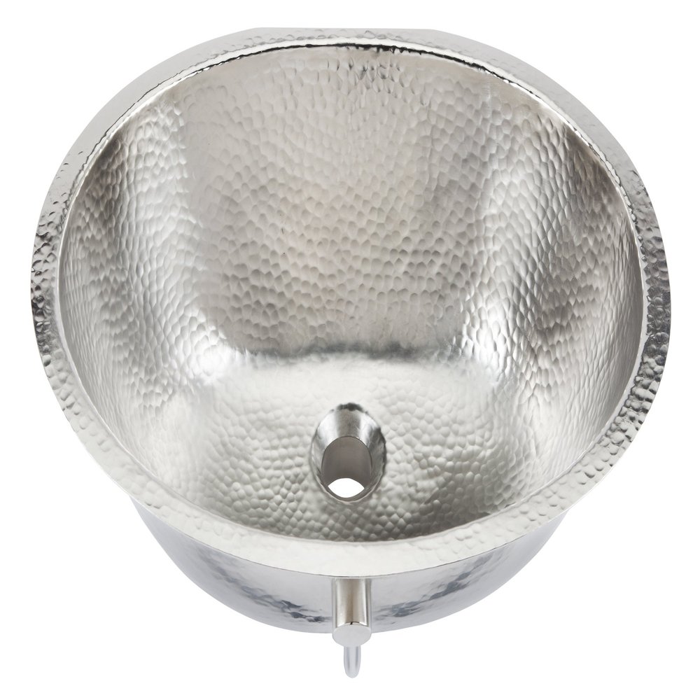 Sinkology BOU-0712HN Pavlov Oval Hand Crafted Bathroom Sink, 19-1/4", Hammered Nickel