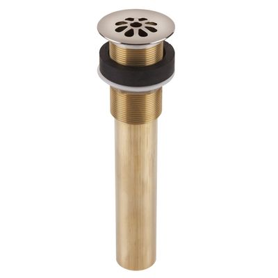 SinkSense 1.5" Grid Sink Drain in Nickel No Overflow
