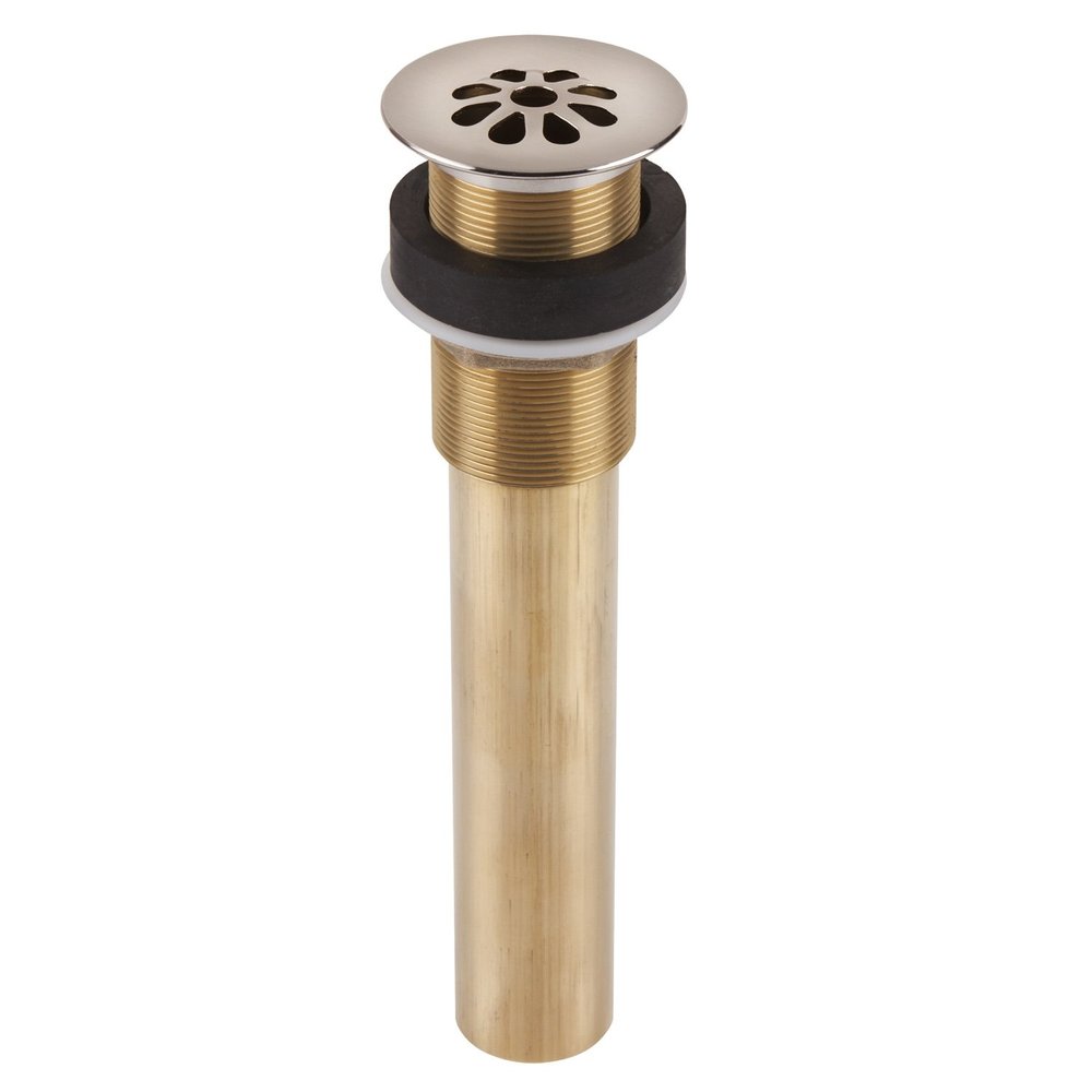 SinkSense 1.5" Grid Sink Drain in Nickel No Overflow