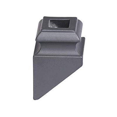 Satin Black 16.3.2 Angled Base Shoes for 1/2 inch Square Iron Balusters for Stair Remodel, Box of 10