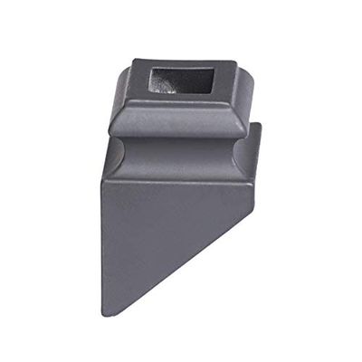 Satin Black 16.3.17 Angled Base Shoes for 9/16 inch Round Iron Balusters for Stair Remodel, Box of 10