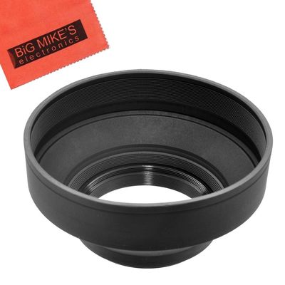 58mm Soft Rubber Lens Hood for Panasonic Lumix G X Vario 12-35mm f/2.8 Asph, Lumix G Vario 14-140mm f/3.5-5.6 ASPH, Lumix G Vario 35-100mm f/2.8 Zoom Lens