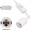 Lightingsky 15Ft-1Pack Extension Light Cord Hanging Lantern Pendant Lamp Cable E26 Bulb Socket to 2-Prong US AC Power Cord with On/Off Switch (15 Feet, White-1 Pack) view 3