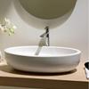 Scarabeo 8111-No Hole Planet Oval Shaped Ceramic Vessel Bathroom Sink, White view 1