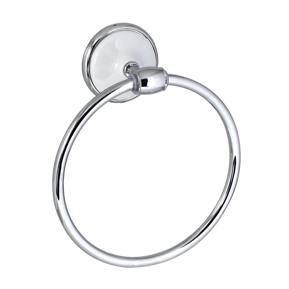 MODONA Circle Towel Ring - White Porcelain & Chrome - Arora Series - 5 Year Warrantee