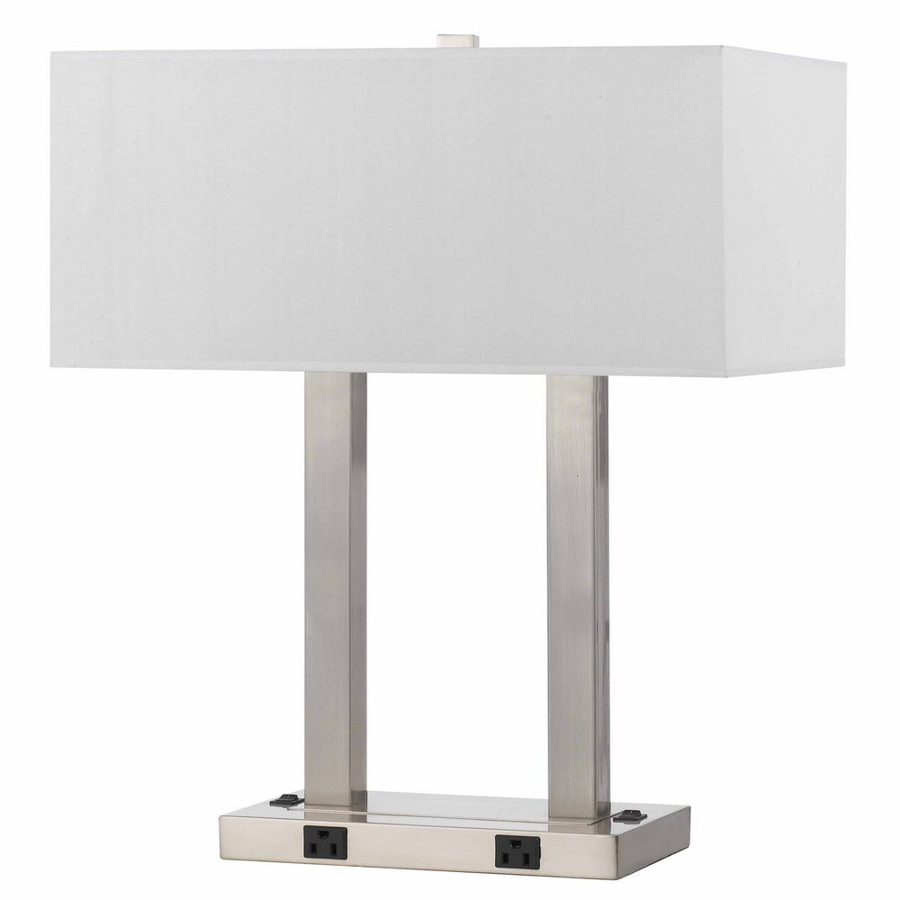 60W X 2 Metal Desk LAMP W/Two OUTLE