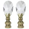 Royal Designs Teardrop Crystal Lamp Finial for Lamp Shade- Polished Brass Set of 2 view 1