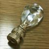 Royal Designs Teardrop Crystal Lamp Finial for Lamp Shade- Polished Brass Set of 2 view 2