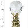 Royal Designs Teardrop Crystal Lamp Finial for Lamp Shade- Polished Brass Set of 2 view 3