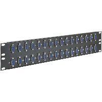 Gruber DB9 Feedthru Panel, Loaded, 32 Port, 2U, Male/Female