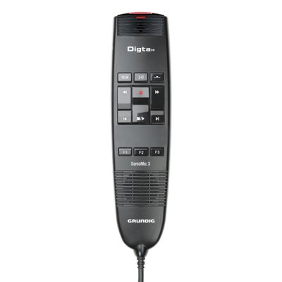 GRUNDIG GDD8200 Digta SonicMic 3 Classic USB Dictation Microphone with Ergonomic Design and Individually Configurable Function Buttons