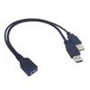 chenyang USB 3.0 Female to Dual USB Male Extra Power Data Y Extension Cable for 2.5" Mobile Hard Disk view 1