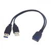 chenyang USB 3.0 Female to Dual USB Male Extra Power Data Y Extension Cable for 2.5" Mobile Hard Disk view 2