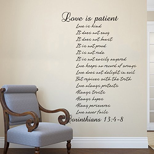Love is Patient Love is Kind Bible Quote Wall Decal-Vinyl Religious Art