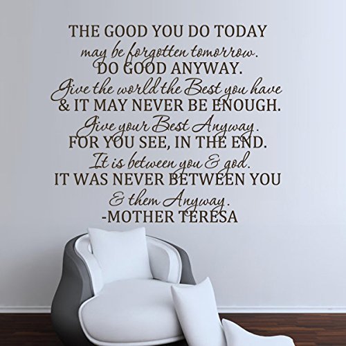 The Good You Do Mother Teresa Wall Decal-Vinyl Inspirational Art
