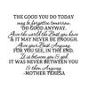 The Good You Do Mother Teresa Wall Decal-Vinyl Inspirational Art view 3