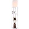 Brightech Maxwell Charger - Modern Shelf Floor Lamp with USB Charging Ports & Electric Outlet - Corner Display Floor Lamps with Shelves for Living Room, Bedroom and Office - White view 1